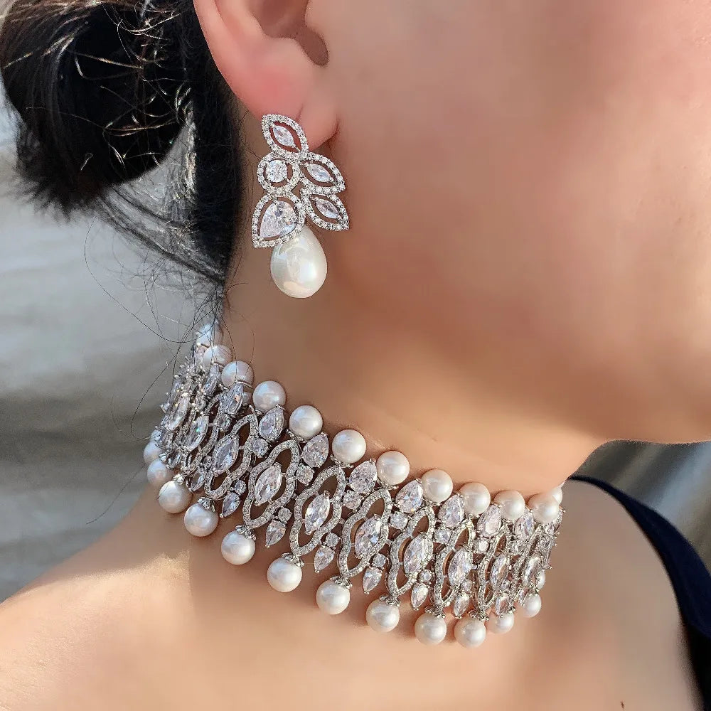 jankelly Nigeria 2pcs Bridal Zirconia Jewelry Sets For Women Party, Luxury Dubai Nigeria CZ Crystal Wedding Jewelry Sets