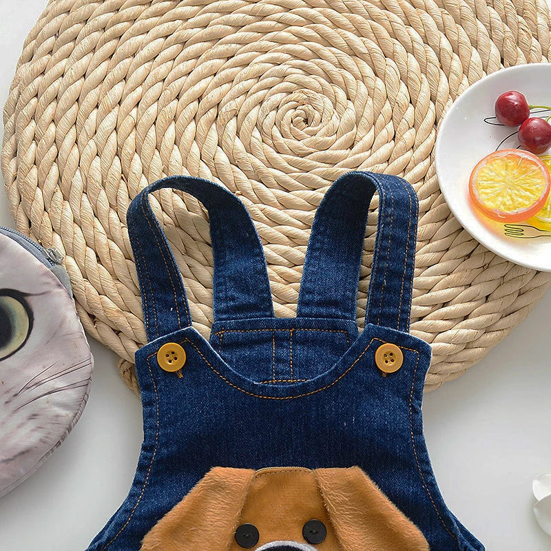 DIIMUU, ropa para bebés y niños, peleles para niños pequeños, monos, pantalones vaqueros, monos informales, pantalones de manga larga con dibujos animados, 1-3T