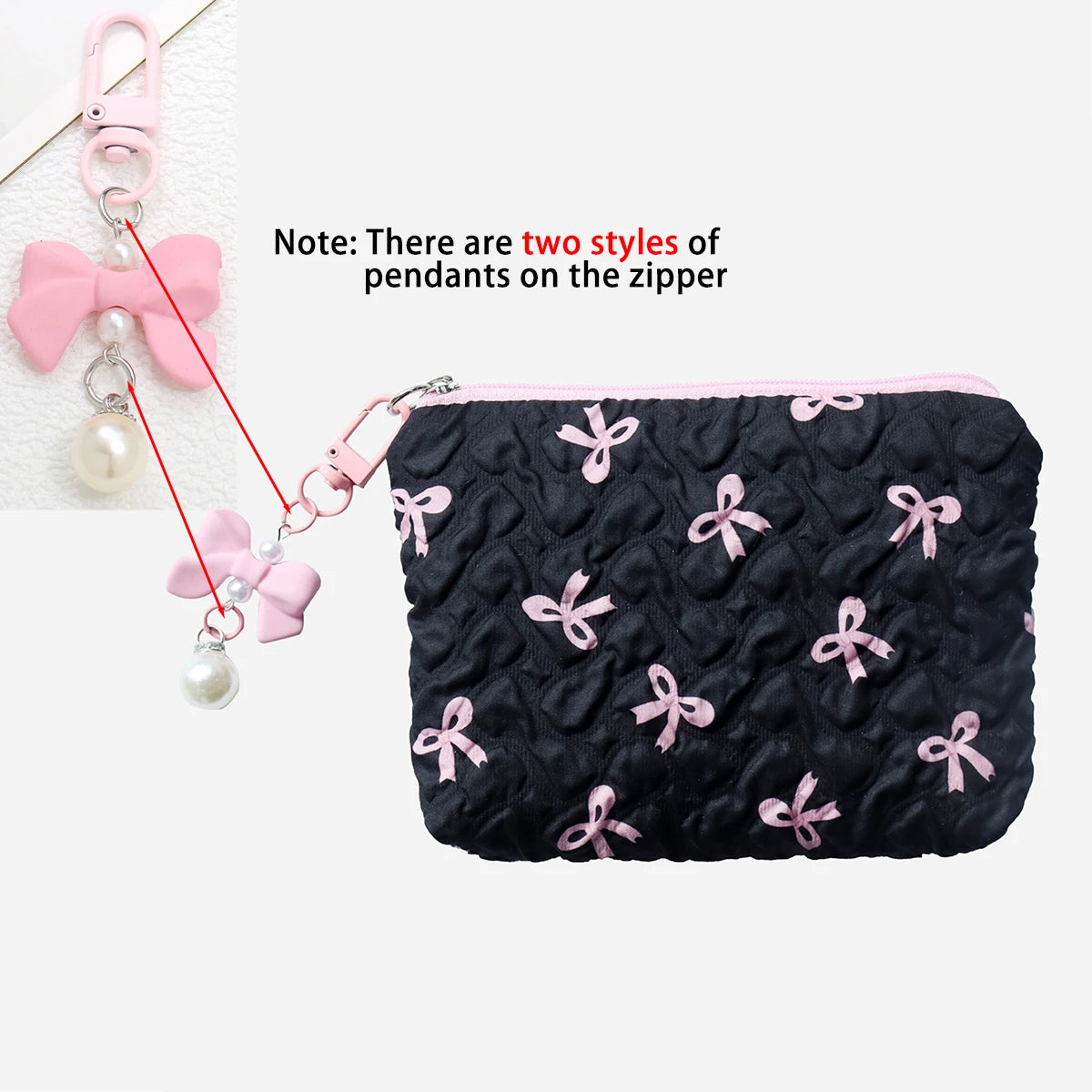 Embroidered Bow Makeup Bag, High Appearance Level, Coin Purse Storage Bag, Cute, Large Capacity, High-End Makeup Bag