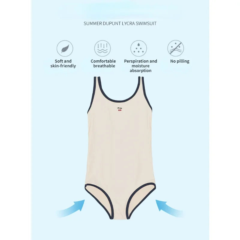 Girls Swimwear Quick Dry Sun Protection Baby Strap Swimwears Girl Sleeveless Backless One Piece Swimsuit Bikinis