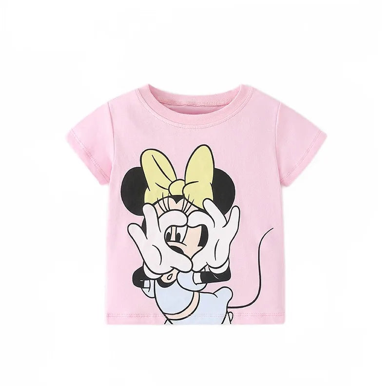 Summer Children's T-Shirt for Girls Kids Shirts Baby Short Sleeve Print Toddler Cotton Cartoon Tee Tops Clothing
