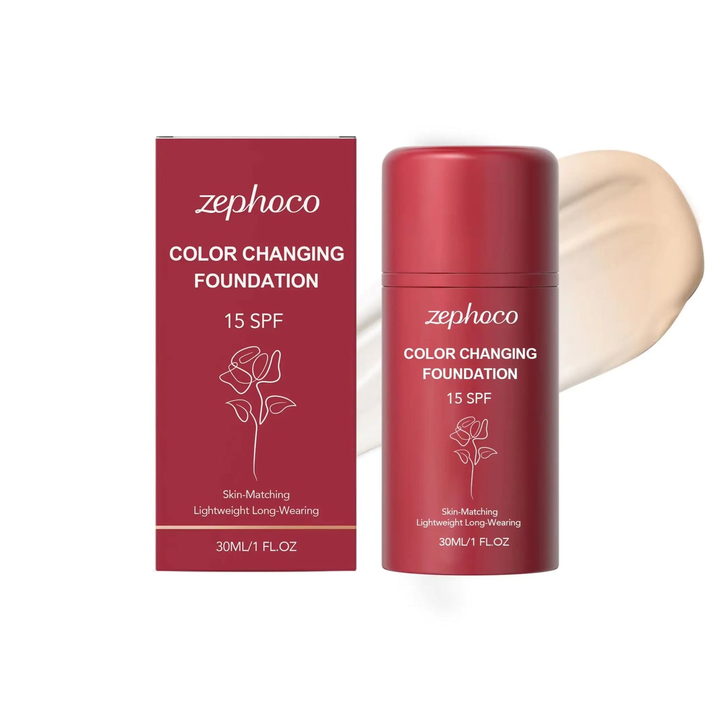 Temperature-Changing Protective Foundation, Hydrating & Sheer, Lightweight & Flawless, Portable for Daily Natural Base Makeup