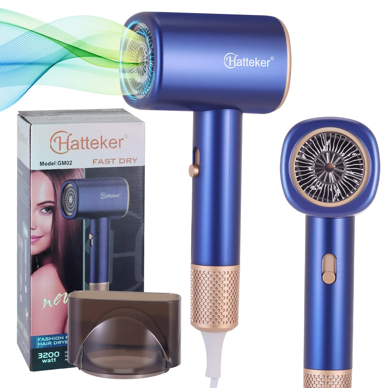 6-Level Professional Hair Dryer Salon Industrial Grade Quick Drying High Temperature Hair Styling Tool Barbecue for Home