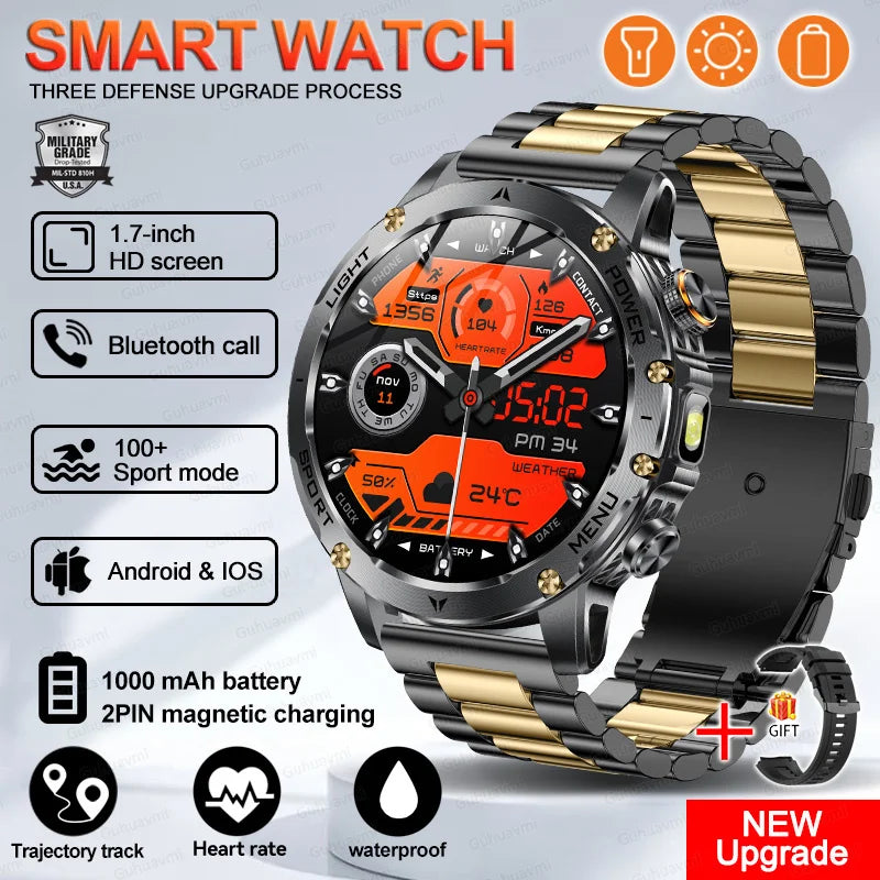 New Smart Watch For Men 1000Mah Battery Fitness Tracking Sport Waterproof Clock Smart Bracelet Men Military High-end custom dial