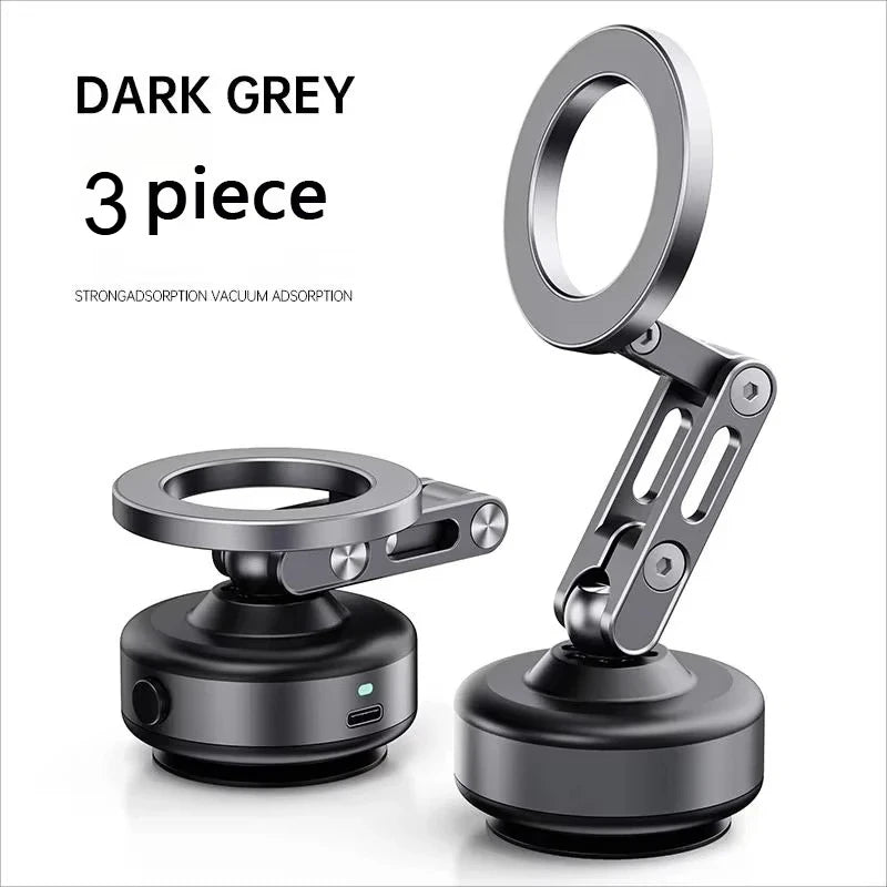 Magnetic Car Phone Holder 360° Rotating Folding Electric Vacuum Suction for Car Navigation Gym Kitchen Streaming Bracket