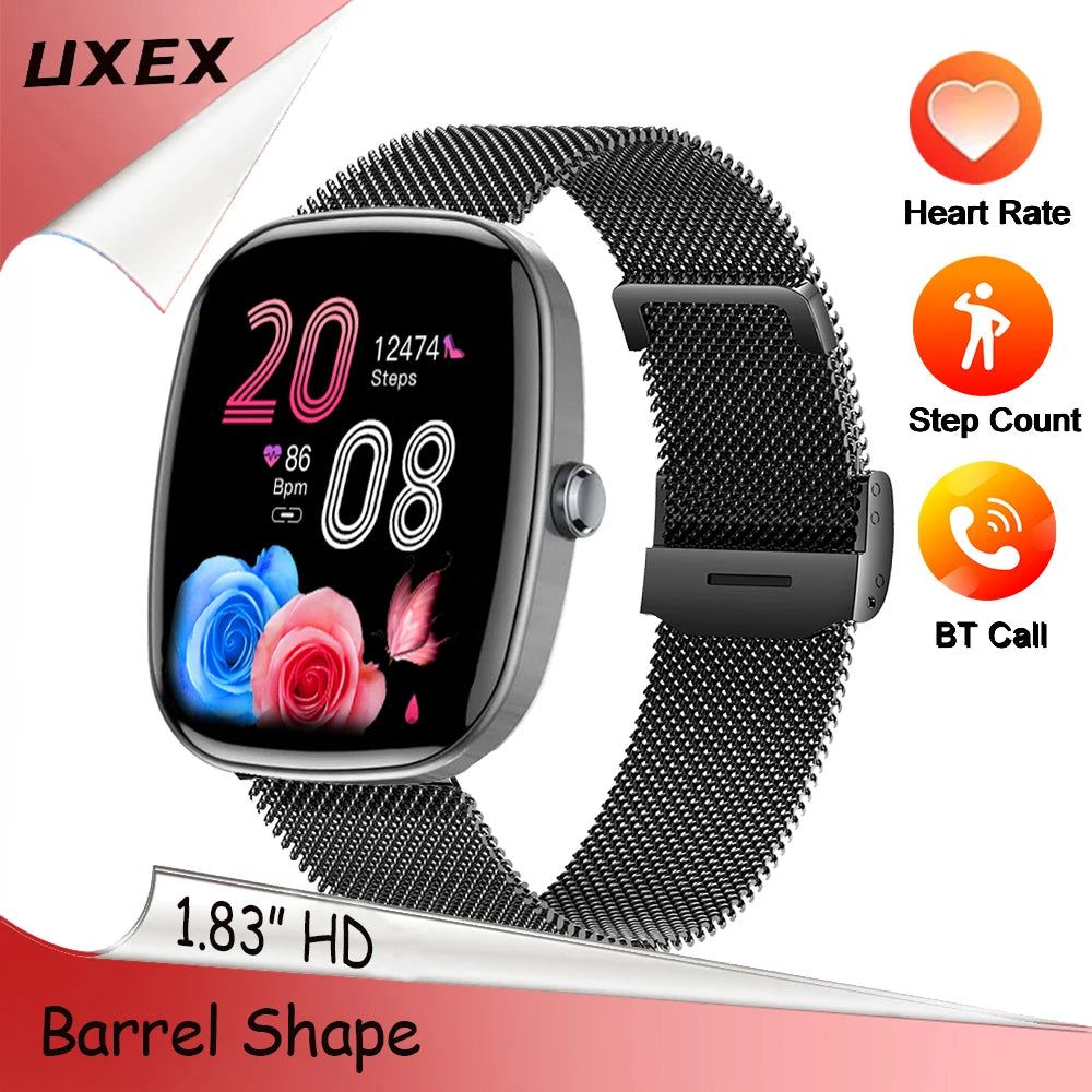 2025 New Luxury Smartwatch 1.83” Men For You Heart Rate Bluetooth Call Voice Assistant Diy Faces Smart Watch Women Barrel Shape