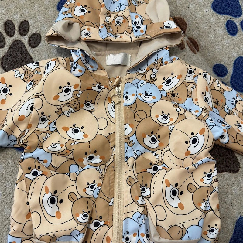 Spring Girls Cotton Coats Jackets Hooded Coat Autumn Boys Baby Girls Outerwear Toddler Kids Fashion Clothes Boys Windbreaker