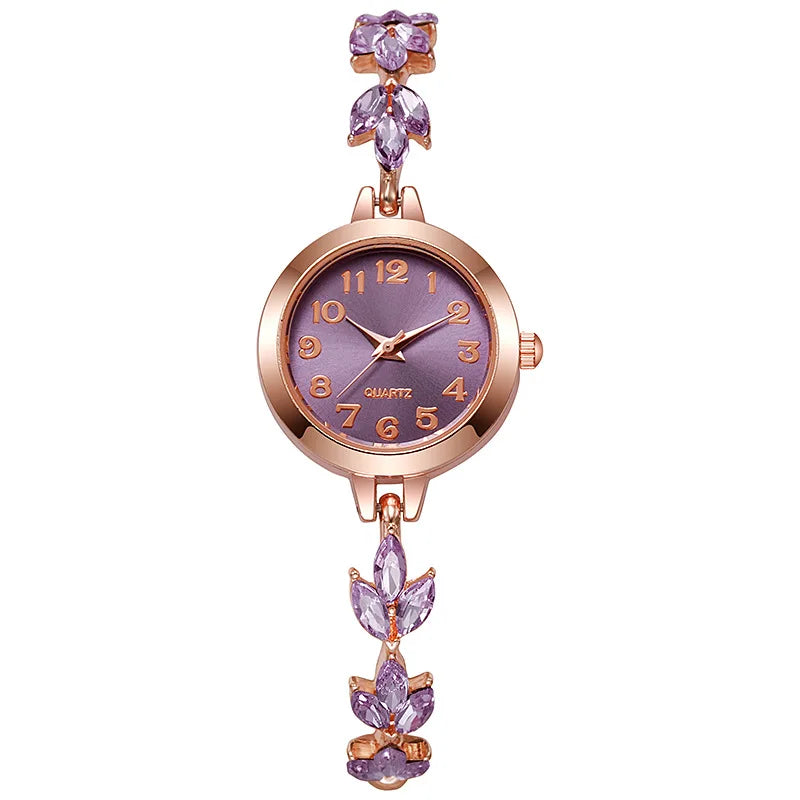 Elegant Women Watches Luxury Rhinestone Bracelet Bracelet Quartz Watch Reloj Mujer Girls Clock Gift(Without Box)
