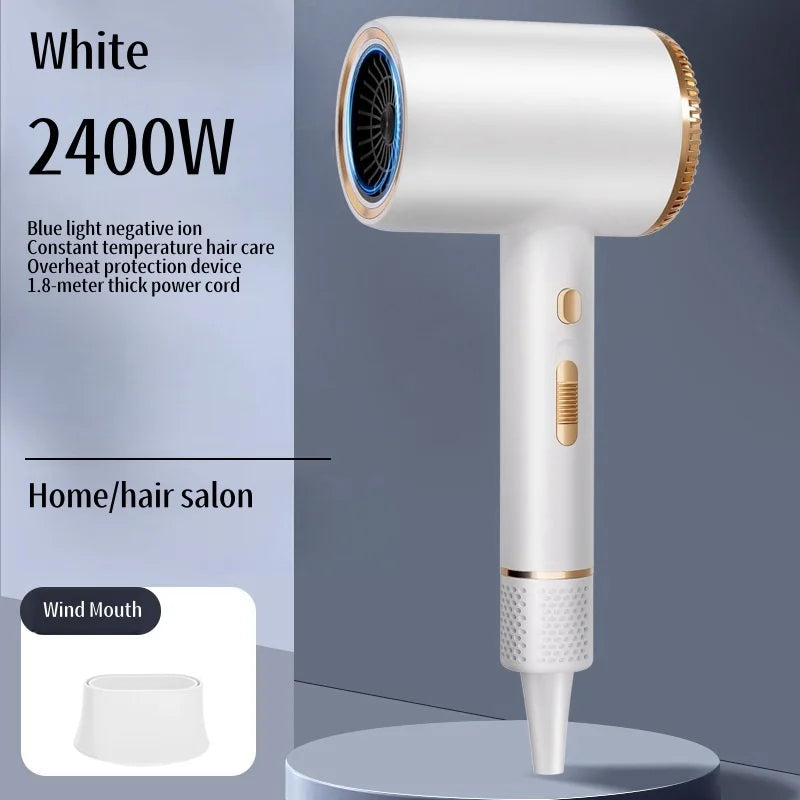 New Hair Salon Hair Dryer EU/UK Plug High-Power Quick Drying Net Red Blue Light Hair Salon Home Silent Hammer Hair Dryer