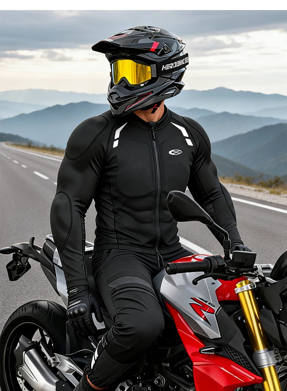 Men's Motorcycle Jacket Breathable Motorbike Riding Jackets Built-in Protective Gear Four Seasons Motocross Clothing Anti-fall