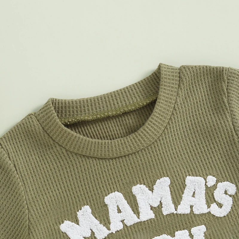 2024-01-20 Lioraitiin Summer Baby Boy Clothes Letter Embroidery Short Sleeve T-Shirt Shorts Set 2Pcs Waffle Knit Outfit