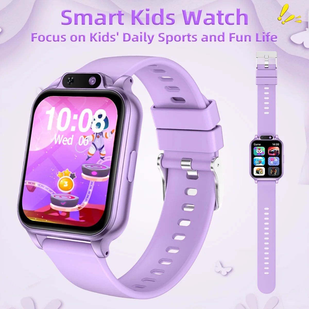 A Smartwatch Featuring a Front-Facing Camera, an Emergency Flashlight, 18 Engaging Educational Games