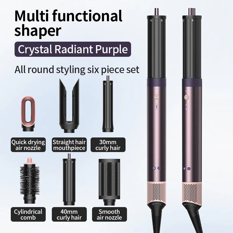 150000 RPM High-Speed Hair Dryer 6 in 1 Professional Hair Styling Tools Set with Straightener Curling Iron Multifunctional