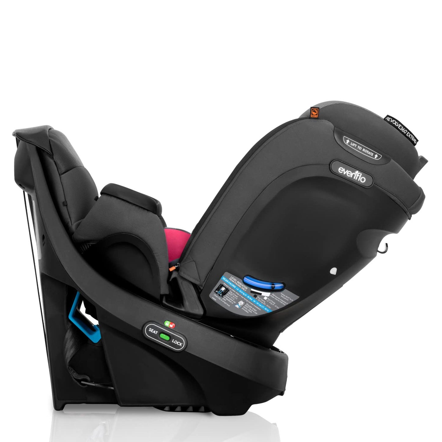 Revolve360 Extend Rotational All in 1 Convertible Car Seat, Rear Facing up to 50 Pounds with 360 Degree Rotation and 3 Modes, Rowe Pink