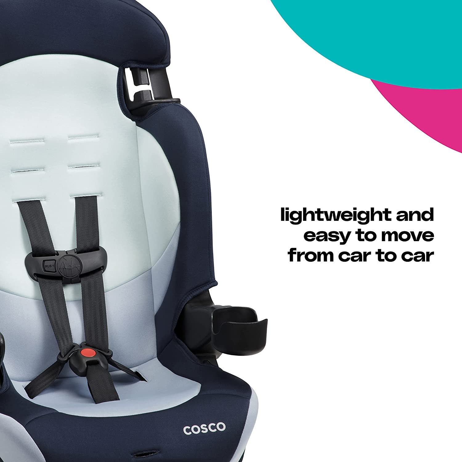 Finale DX 2-In-1 Booster Car Seat, Forward Facing 40-100 Lbs, Rainbow