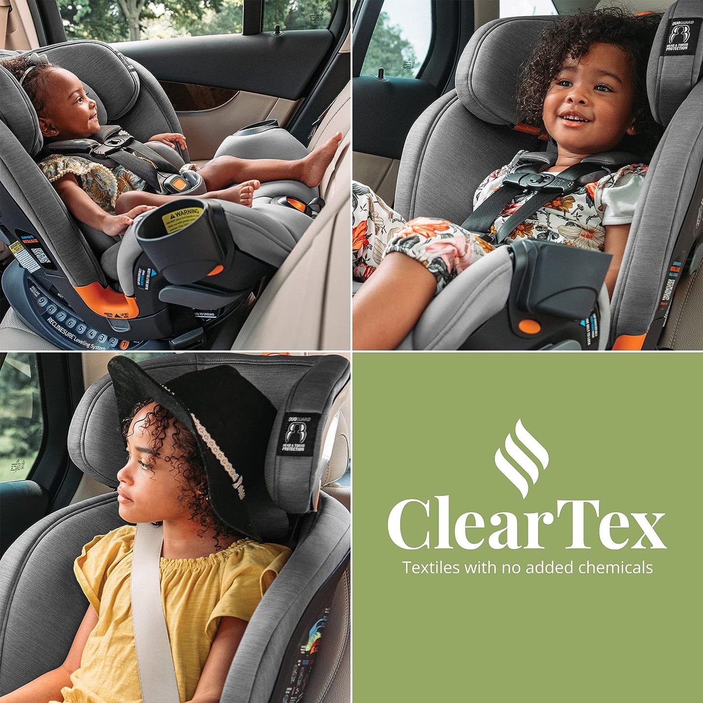 Onefit Cleartex All-In-One, Rear-Facing Seat for Infants 5-40 Lbs, Forward-Facing Car Seat 25-65 Lbs, Booster 40-100 Lbs, Convertible| Obsidian/Black