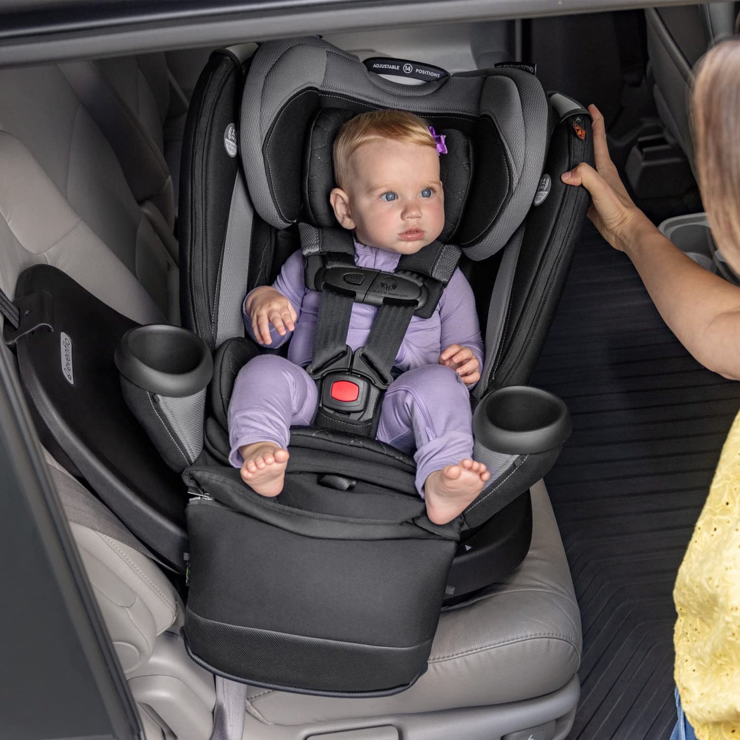 Revolve360 Extend Rotational All in 1 Convertible Car Seat, Rear Facing up to 50 Pounds with 360 Degree Rotation and 3 Modes, Rowe Pink