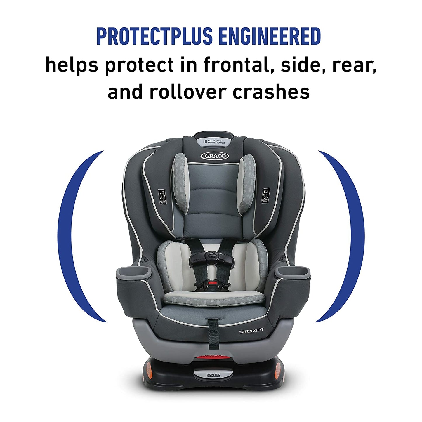 Extend2Fit Convertible Baby Car Seat, Rear and Forward Facing, Adjustable Extension Panel for Extra Legroom, Gotham