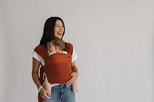 Lalabu Simple Baby Wrap | Forget The Complex Baby Sling Wrap, Grab a Simple No-Tie, Comfortable & Easy-to-Use Lalabu Baby Wearing Wrap | Infant Baby Carrier Wrap for 3 Months - 2 Years (Clay)