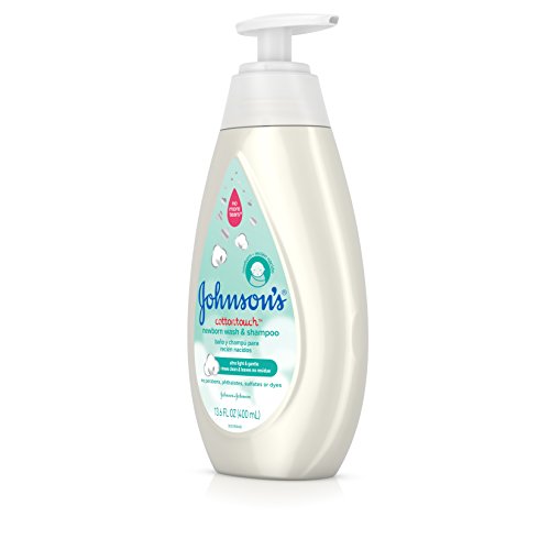 Johnson's Baby CottonTouch Newborn Body Wash & Shampoo, Gentle & Tear-Free, Made with Real Cotton, Gently Washes Away Dirt & Germs, Sulfate- & Paraben-Free for Sensitive Skin, 13.6 Fl Oz