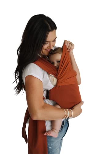 Lalabu Simple Baby Wrap | Forget The Complex Baby Sling Wrap, Grab a Simple No-Tie, Comfortable & Easy-to-Use Lalabu Baby Wearing Wrap | Infant Baby Carrier Wrap for 3 Months - 2 Years (Clay)