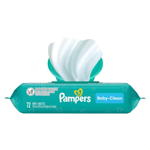 Pampers Baby Clean Wipes, Baby Fresh Scented, 1 paquete con tapa abatible (72 toallitas en total)