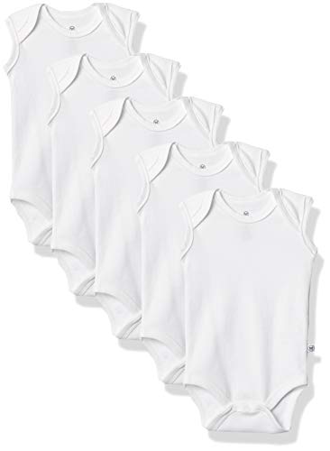 HonestBaby Multipack Sleeveless and Cami Bodysuits One-Piece 100% Organic Cotton for Infant Baby Boys, Girls, Unisex, Bright White, 0-3 Months