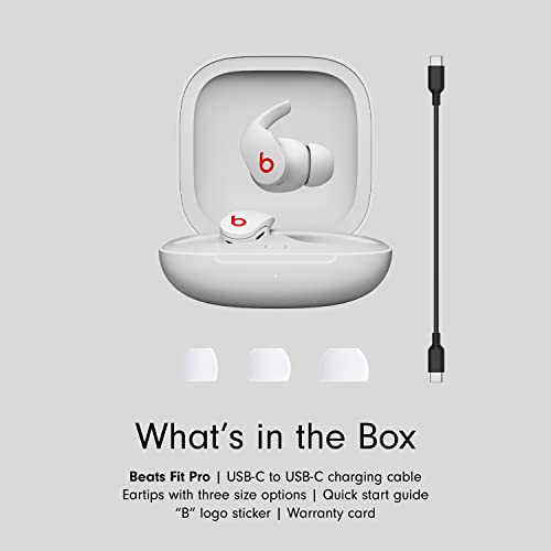 Beats Fit Pro - True Wireless Noise Cancelling Earbuds - Apple H1 Headphone Chip, Compatible with Apple & Android, Class 1 Bluetooth, Built-in Microphone, 6 Hours of Listening Time - Beats White