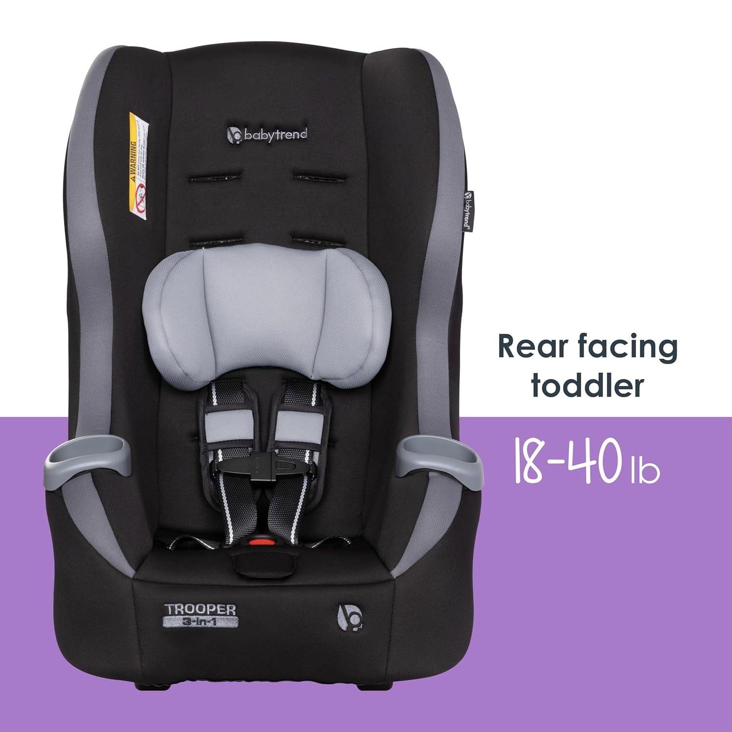 Trooper 3-In-1 Convertible Car Seat, Dash Black