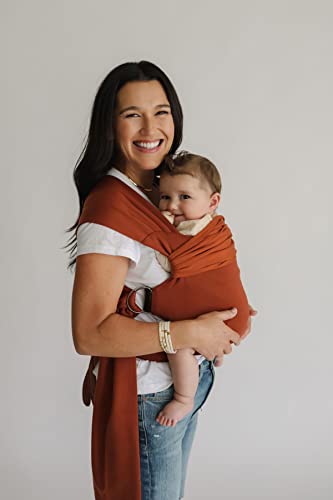 Lalabu Simple Baby Wrap | Forget The Complex Baby Sling Wrap, Grab a Simple No-Tie, Comfortable & Easy-to-Use Lalabu Baby Wearing Wrap | Infant Baby Carrier Wrap for 3 Months - 2 Years (Clay)