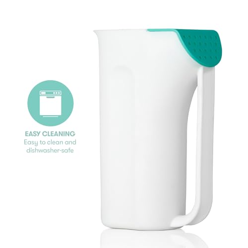 Taza de enjuague para baño Frida Baby Control The Flow | Vaso Enjuagador para Lavar Cabello + Cuerpo | Taza enjuagadora para la hora del baño con mango de fácil agarre + ducha de lluvia extraíble