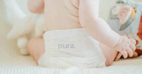 Pura Size 6 Eco-Friendly Diapers (29+ lbs) Hypoallergenic, Soft Organic Cotton, Sustainable, up to 12 Hours Leak Protection, Allergy UK, Recyclable Paper Packaging, 3 Packs of 18 Diapers (54 Diapers)