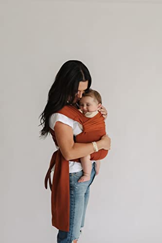 Lalabu Simple Baby Wrap | Forget The Complex Baby Sling Wrap, Grab a Simple No-Tie, Comfortable & Easy-to-Use Lalabu Baby Wearing Wrap | Infant Baby Carrier Wrap for 3 Months - 2 Years (Clay)