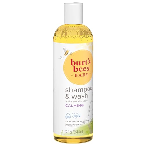 Burt's Bees Juego de champú y lavado para bebés, fórmula 2 en 1 a base de plantas de origen natural para pieles sensibles, aroma calmante de lavanda, sin desgarros, probado por pediatras, 3 botellas de tamaño de viaje, 36 oz (paquete de 3 de 12 oz)