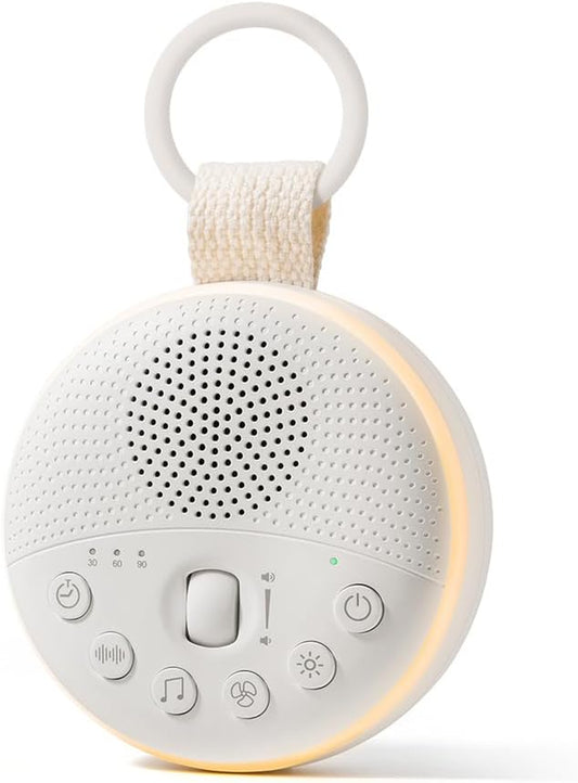 Baby Sleep Machine, Portable White Noise Sound Machine with Built-In Night Light with 21 Sound Modes for Deep Restful Sleep, Including Shhhhhh, Music, Rain, Fan, Ocean Sound, Lullaby and More