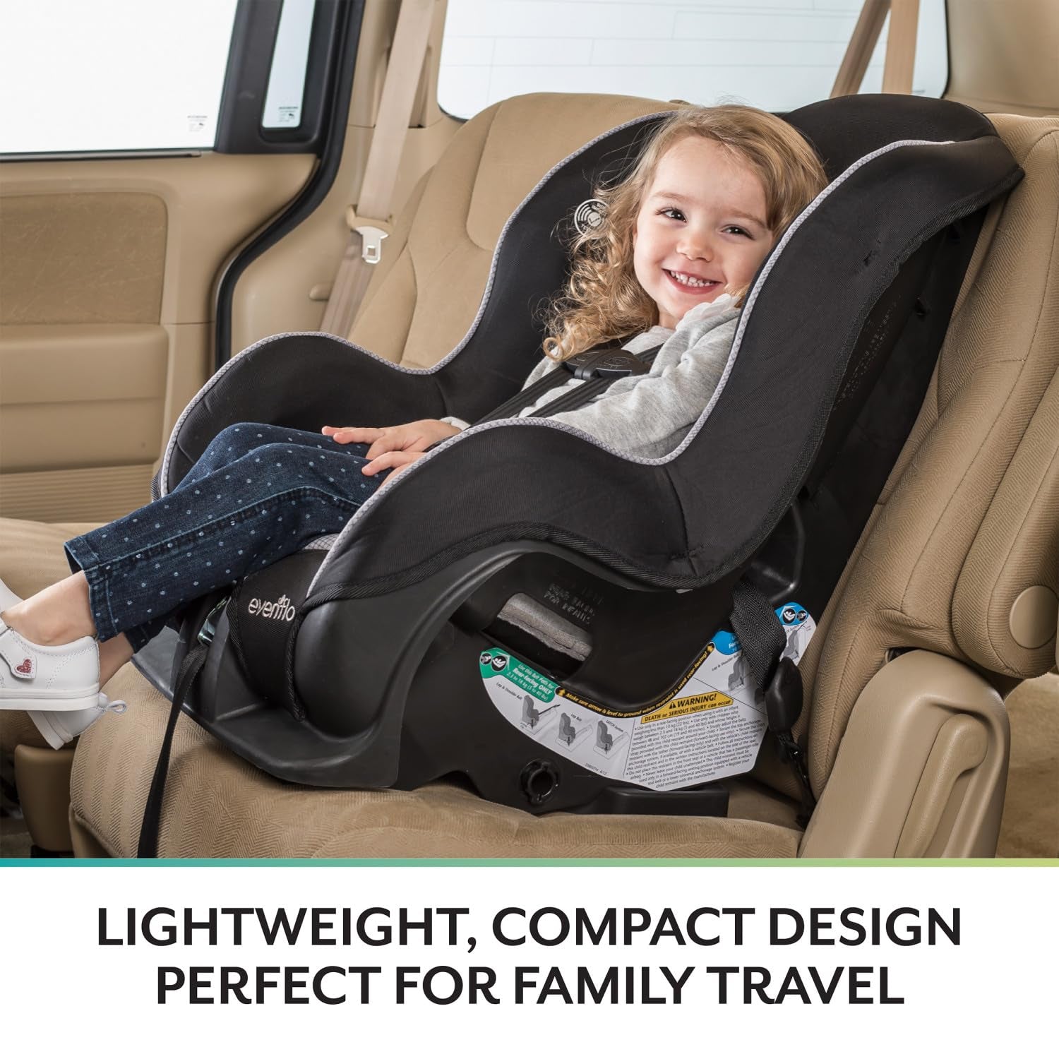 Tribute LX 2-In-1 Lightweight Convertible Car Seat, Travel Friendly (Saturn Gray)