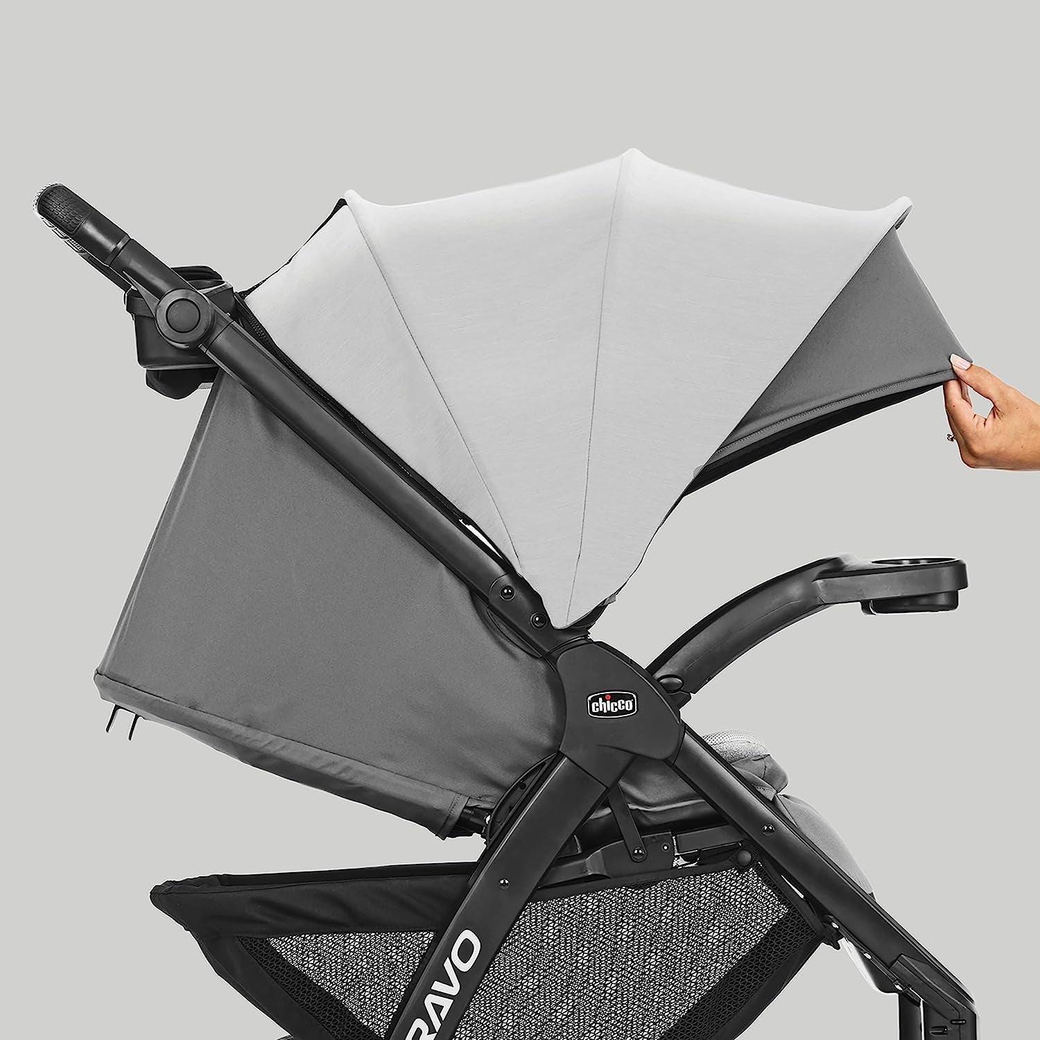 Bravo LE Trio Travel System, Bravo LE Quick-Fold Stroller with Keyfit 30 Zip Infant Car Seat, Car Seat and Stroller Combo | Driftwood/Grey