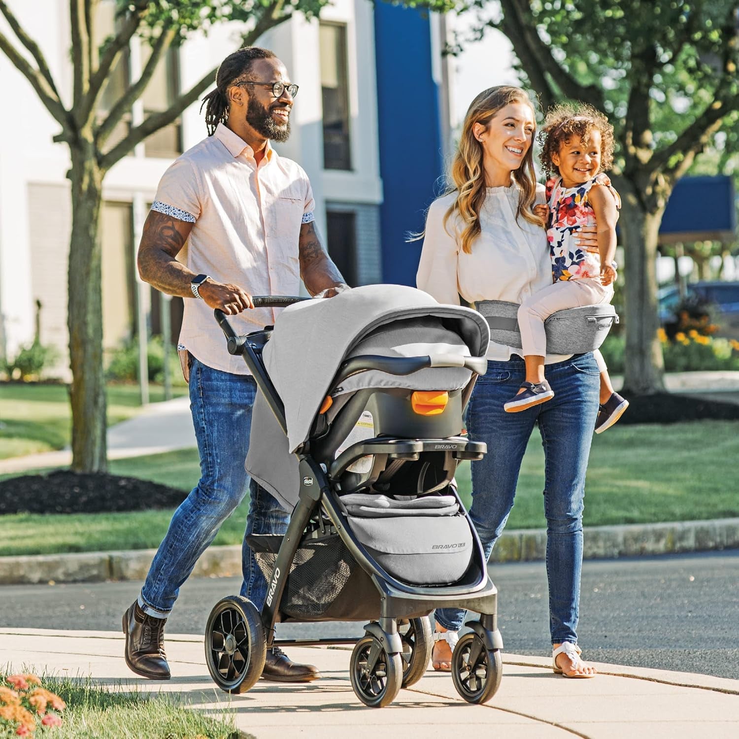 Bravo LE Trio Travel System, Bravo LE Quick-Fold Stroller with Keyfit 30 Zip Infant Car Seat, Car Seat and Stroller Combo | Driftwood/Grey