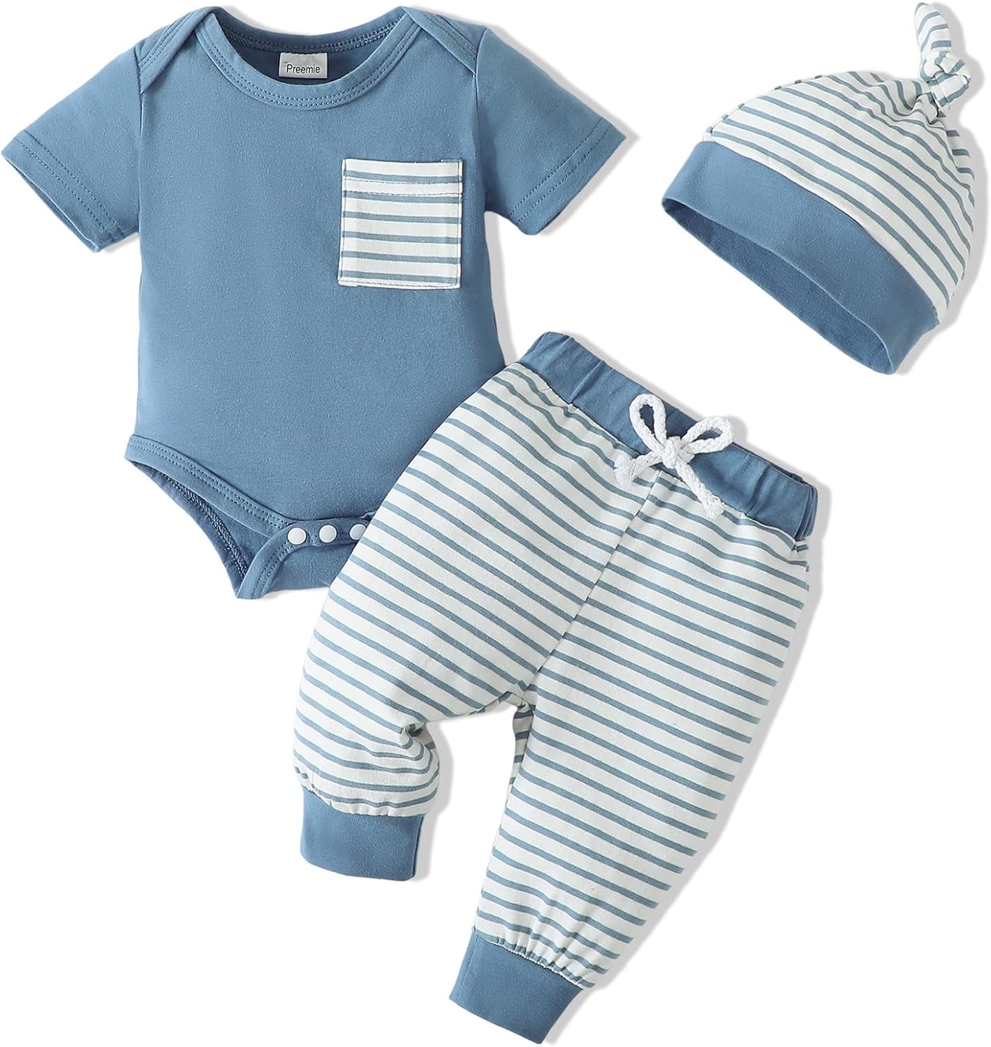 Baby Boy Clothes Newborn Boy Outfit Infant Romper Winter Fall Long Pants Set Hat 3PC