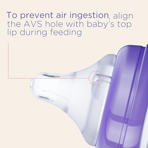 Lansinoh Anti-Colic Baby Bottles for Breastfeeding Babies, 5 Ounces, 3 Count, Includes 3 Slow Flow Nipples, Size S