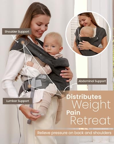 Baby Carrier Newborn to Toddler - TSRETE Baby Ergonomic and Cozy Infant Carrier with Lumbar Support for 7-25lbs,Easy Adjustable Baby Chest Carrier, Face-in and Face-Out Positions Baby Sling Carrier
