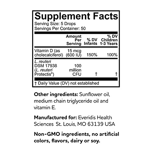 BioGaia Protectis Immune Active Baby | Probiotic + Vitamin D | Promotes The Development of Healthy Immune & Digestive Systems in Babies & Infants | 50 Day Supply
