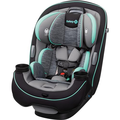 Asiento convertible todo en uno Safety 1st Grow and Go, orientado hacia atrás de 5 a 40 libras, orientado hacia adelante de 22 a 65 libras y elevador de posicionamiento del cinturón de 40 a 100 libras, Aqua Pop, 1 unidad (paquete de 1)