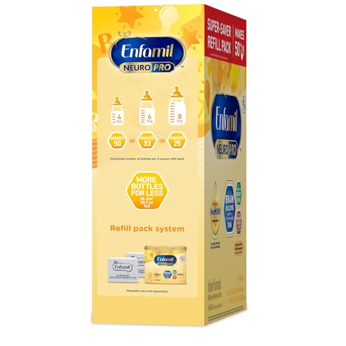 Enfamil NeuroPro Baby Formula, MFGM* 5-Year Benefit, Expert-Recommended Brain-Building Omega-3 DHA, Exclusive Immune Supporting HuMO6 Blend, Infant Formula Powder, Baby Milk, 31.4 Oz (Pack of 4)