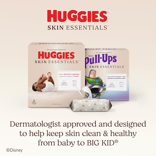 Huggies Size Newborn Diapers, Skin Essentials Baby Diapers, Size Newborn (6-9 lbs), 168 Count