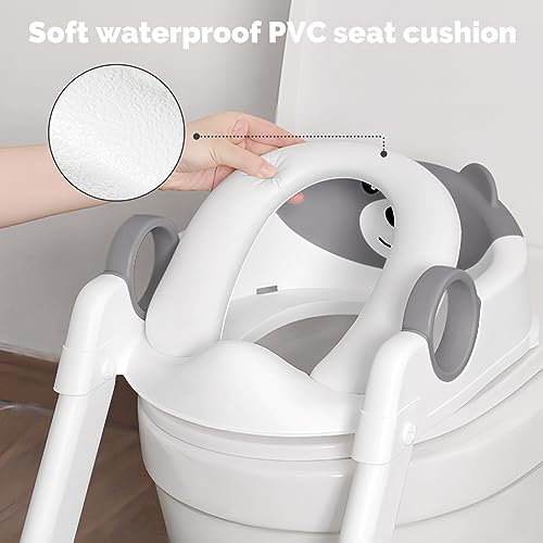 COOSEYA Toilet Seat, Potty Training Toilet Seat for Toddler, Upgrade Potty Training Toilet 2 in 1 Toilet Seat for Boys Girls,Waterproof Soft Mat Non-Slip Step Stool