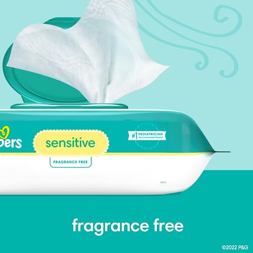 Toallitas para bebé Pampers Sensitive, a base de agua, hipoalergénicas y sin perfume, 7 paquetes de recambio (588 toallitas en total)