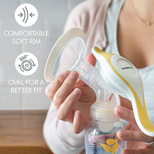 Medela Manual breast pump with Flex Shields Harmony Single Hand for More Comfort and Expressing More Milk