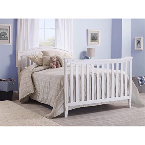 Sorelle Furniture Berkley Cuna, Cuna Convertible Clásica 4 en 1, Hecha de Madera, Acabado No Tóxico, Cama para Bebé de Madera, Cama para Niños Pequeños, Sofá Cama para Niños y Cama de Tamaño Completo, Muebles para Guardería - Blanco