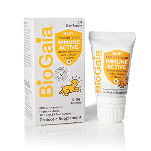 BioGaia Protectis Immune Active Baby | Probiotic + Vitamin D | Promotes The Development of Healthy Immune & Digestive Systems in Babies & Infants | 50 Day Supply